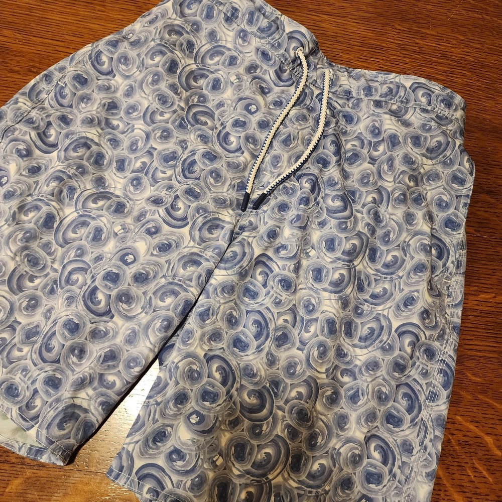 Johnnie-O‎ The Half Elastic 8" Swim Trunks Shorts Blue Surf Size Medium Elevated